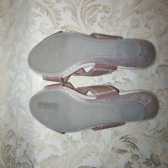 DrScholl's open toe, strap wedge sandals,women's, vegan leather brown . - Picture 8 of 12